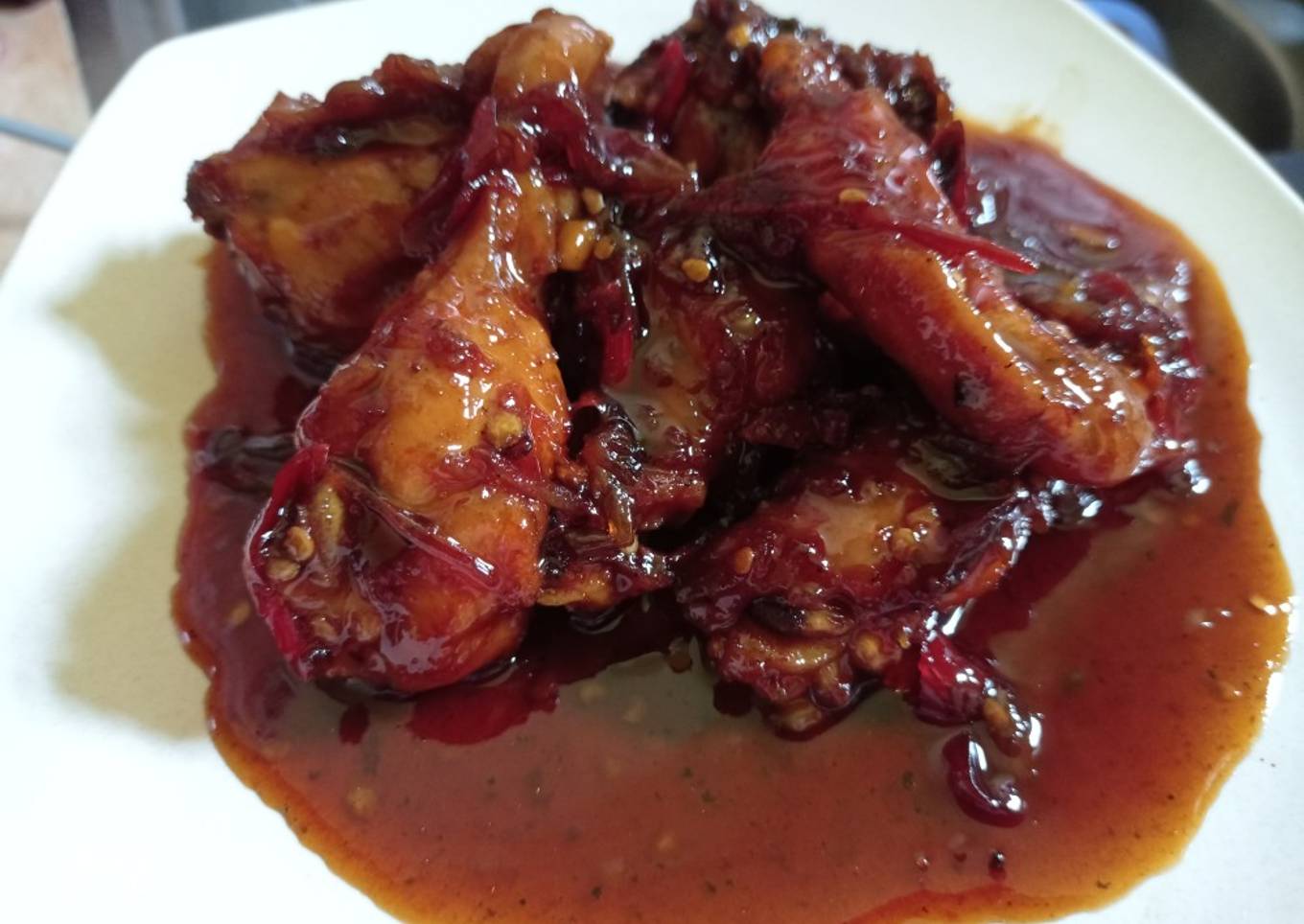 Ayam saus mentega (Pedas)