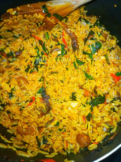 A picture of NATIVE JOLLOF RICE /PALM OIL RICE - IWUK EDESI RECIPE.