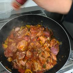 A picture of Here we are making fried chicken a delicacy in Kenya and fried rice.