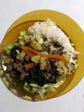 ⁝ ༘ ⃗ Saltado de carne "saludable":･