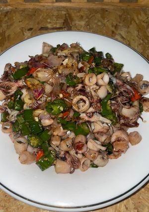 Foto resep Tumis cumi asin Cabai ijo