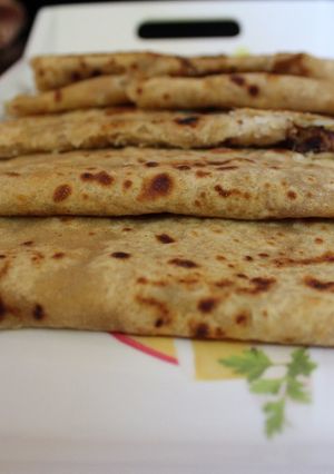 A picture of Sweet paratha stuffed with sweet potato.