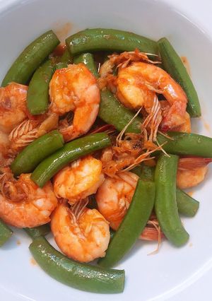 รูปของ ถั่วลันเตาผัดกุ้ง
