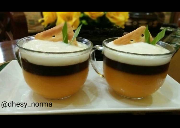 Resep Puding labu nutrijel dengan vla, Enak