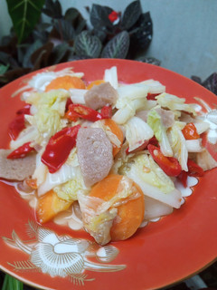 Foto resep Tumis sawi putih, wortel & bakso
