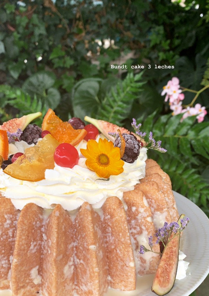 Una foto de Bundt cake 3 leches
