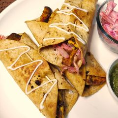 A picture of Paneer shawarma roll.
