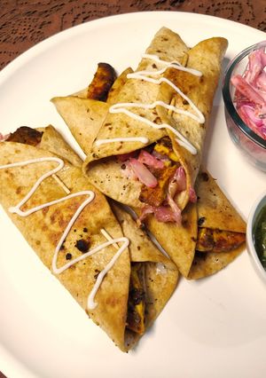 A picture of Paneer shawarma roll.