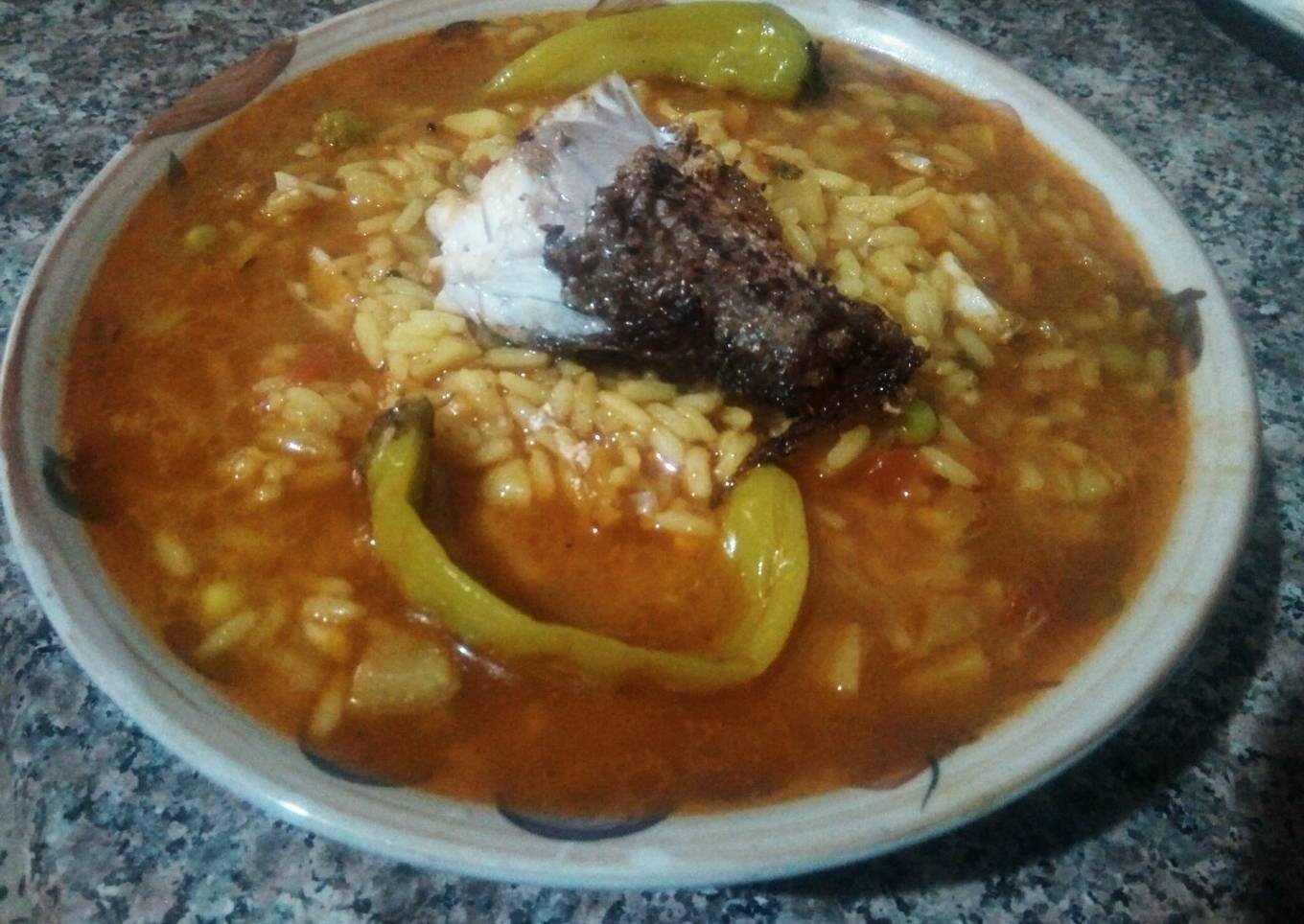 Soupe de riz et poissons