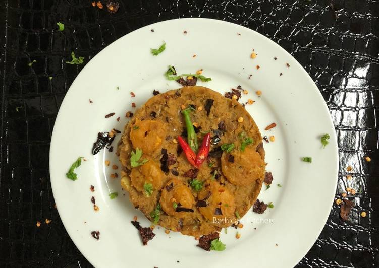 Quick Tips Echore Chingri Bharta (Raw Jackfruit - Prawns Curry)