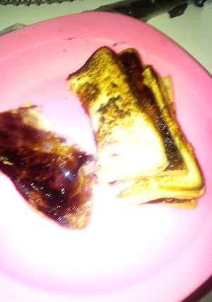 Foto resep Roti bakar teflon rasa blueberry