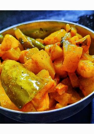 A picture of Kohlrabi (Ganth Gobhi) dry sabji.