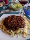 Boloñesa de lentejas y tallarines