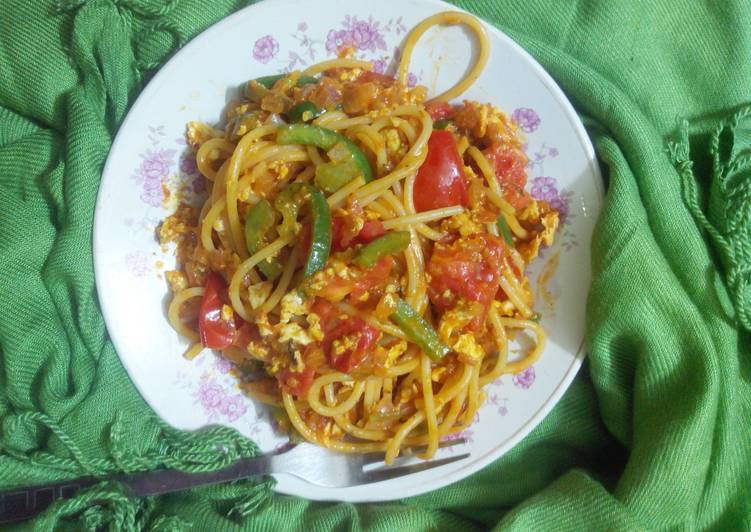 Bhurji spaghetti