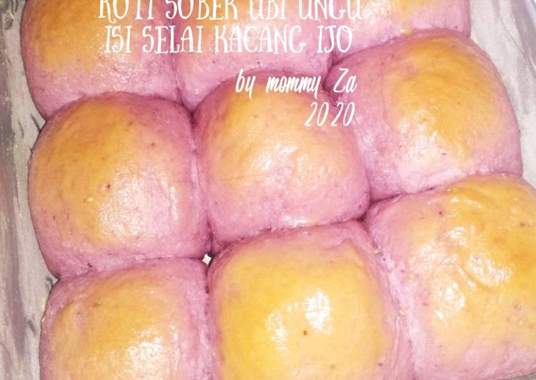 Resep Roti sobek ubi ungu isi selai kacang hijau🍠💜 Anti Gagal