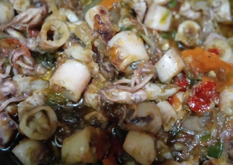 Cumi asin sambal Terasi