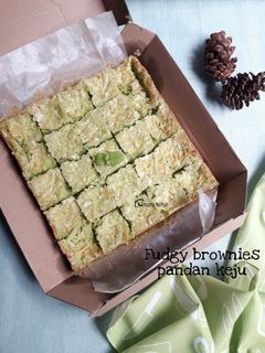 Foto resep Fudgy brownies pandan keju