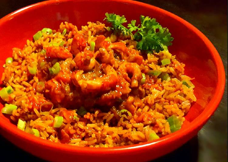 Recipe of Award-winning Mikes EZ Crawfish Étouffée Over Dirty Rice