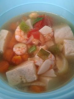 Foto resep Sop udang tahu