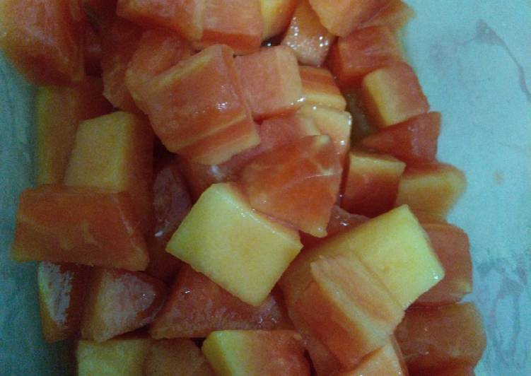 Resep Pepaya jeruk nipis dingin Anti Gagal