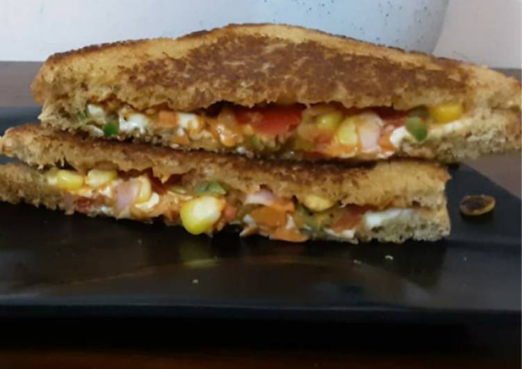 Recipe of Quick Pizza Vegetables sandwich