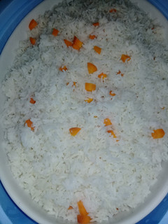 A picture of Rice with carrot.