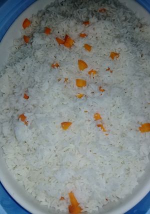 A picture of Rice with carrot.