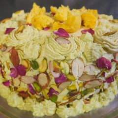 A picture of Rasmalai Cake (eggless).