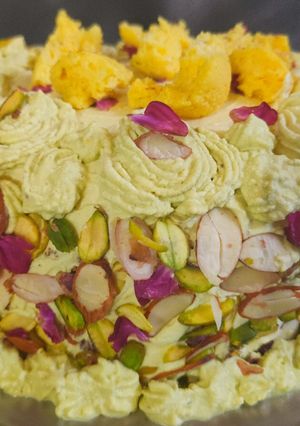 A picture of Rasmalai Cake (eggless).