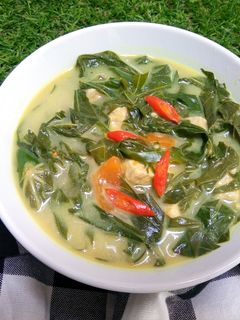 Foto resep Sayur Daun Singkong Tempe Kuah Santan