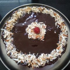 A picture of Cherry Coco Biscuit Cake.