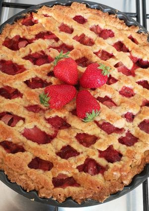 Epres-rebarbarás pite 🍓 recept fotója