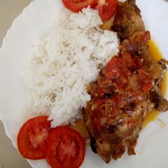 A picture of Chicken stew and rice #festivecontestkakamega.