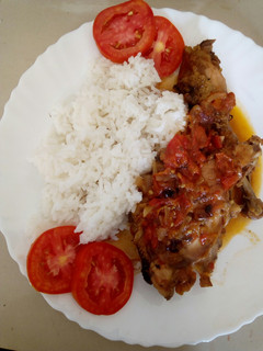 A picture of Chicken stew and rice #festivecontestkakamega.