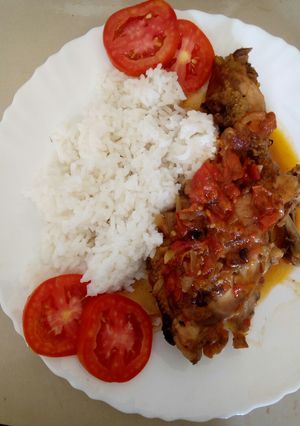 A picture of Chicken stew and rice #festivecontestkakamega.