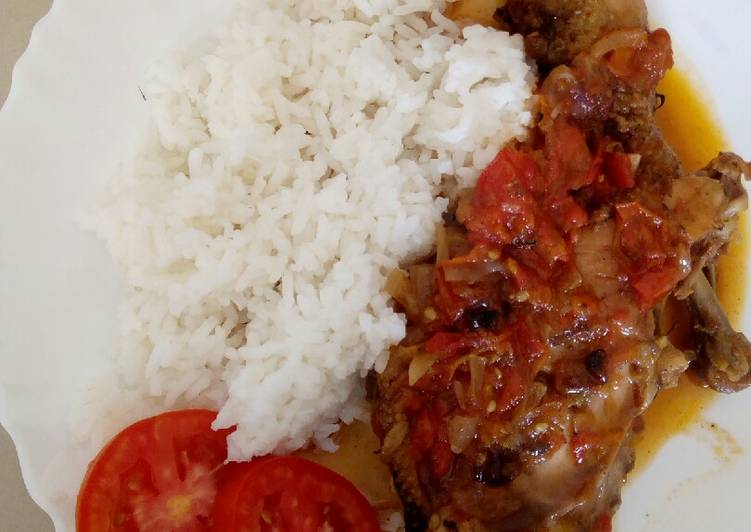 Recipe of Chicken stew and rice #festivecontestkakamega in 11 Minutes for Young Wife