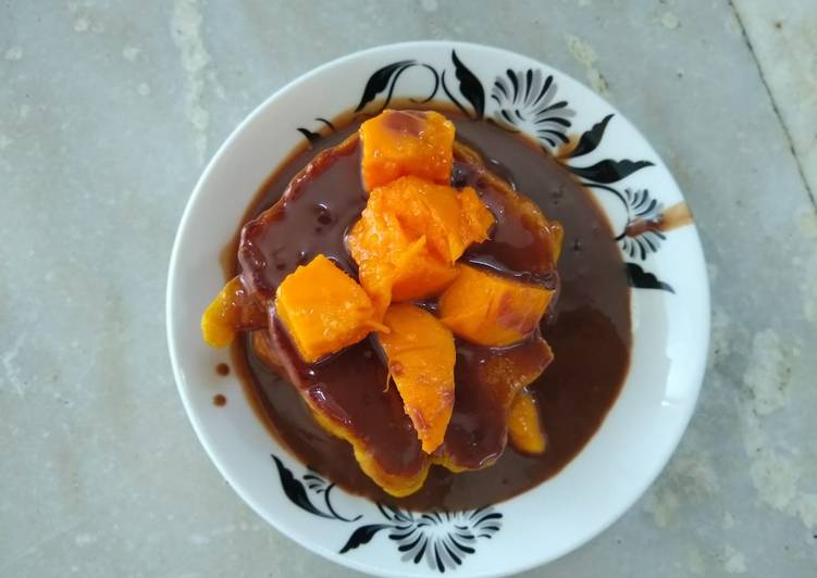 Step-by-Step Guide to Prepare Quick Chocolate mango pancakes