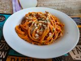 Sült zöldséges spagetti