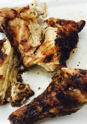 A picture of Braaied chicken.