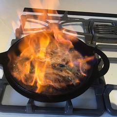 California Farm Goose Breast Flambee A picture of California Farm Goose Breast Flambee.