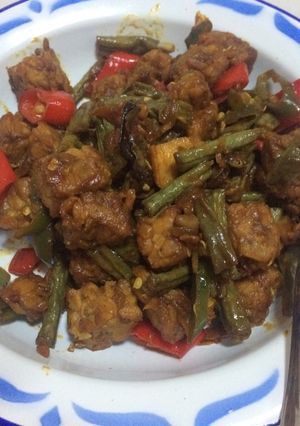 Foto resep Tumis tempe kacang panjang