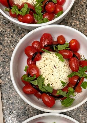 A picture of Burrata Caprese my way.
