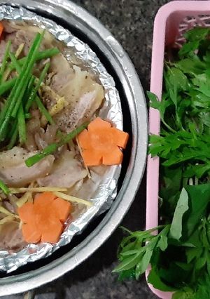 Hình của món Bê hấp rau rừng.