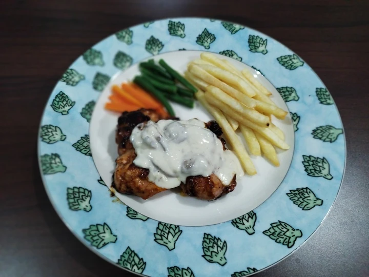Langkah Mudah untuk Membikin Resep Chicken Steak with Mushroom Sauce yang Bikin Ngiler Anti Ribet, Uenak Banget