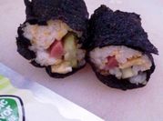 A picture of crab egg sushi