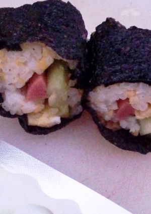 A picture of Shapeless Japanese Sushi.