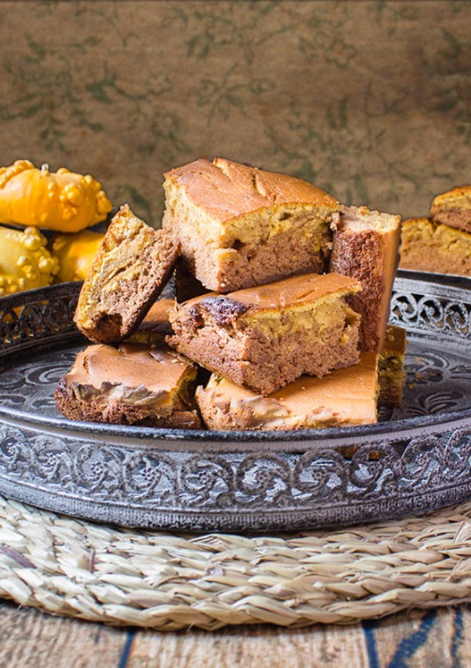Una foto de Brownie de calabaza y chocolate