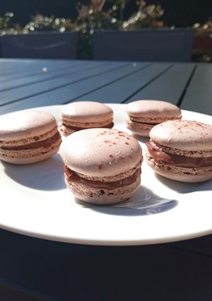 Une photo de Macarons au chocolat