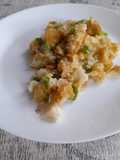 Bacalao desmigado con pan rallado