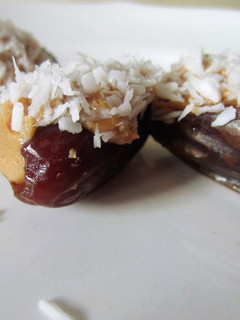 A picture of Date, peanut butter & coconut TRUFFLES.